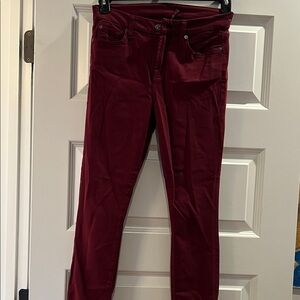 7 For All Mankind Deep Red Denim low rise